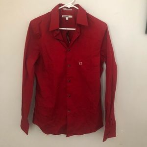 Men’s red dress shirt